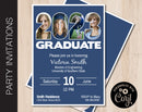 Graduation Party Invitation (Choose School Color with White Accent)