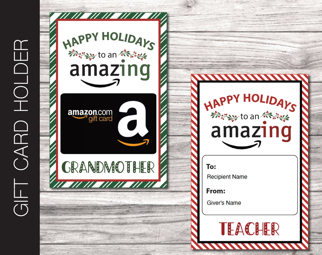 printable holiday amazon gift card holder