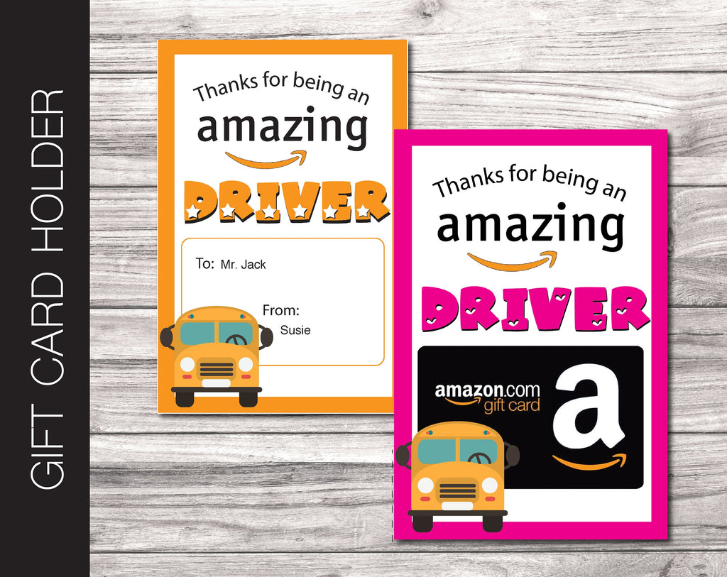 Printable Bus Driver Appreciation Amazon Gift Card Holder - Kaci Bella Designs printable-bus-driver-appreciation-amazon-gift-card-holder-kaci-bella-designs