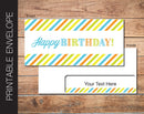 Printable Birthday Gift Ticket Envelope - Kaci Bella Designs