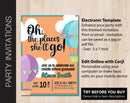 Editable Oh the Places Party Invitation