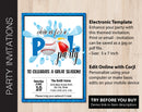 Editable Baseball Pool Party Invitation