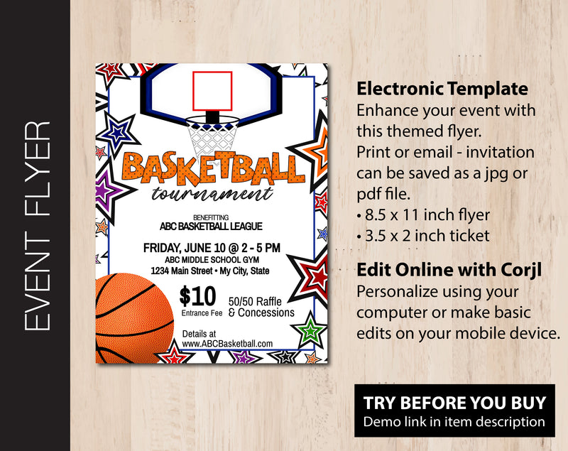 Basketball Tournament Event Flyer (F029)