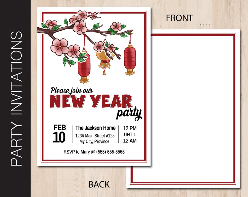 Editable Lunar New Year Party Invitation