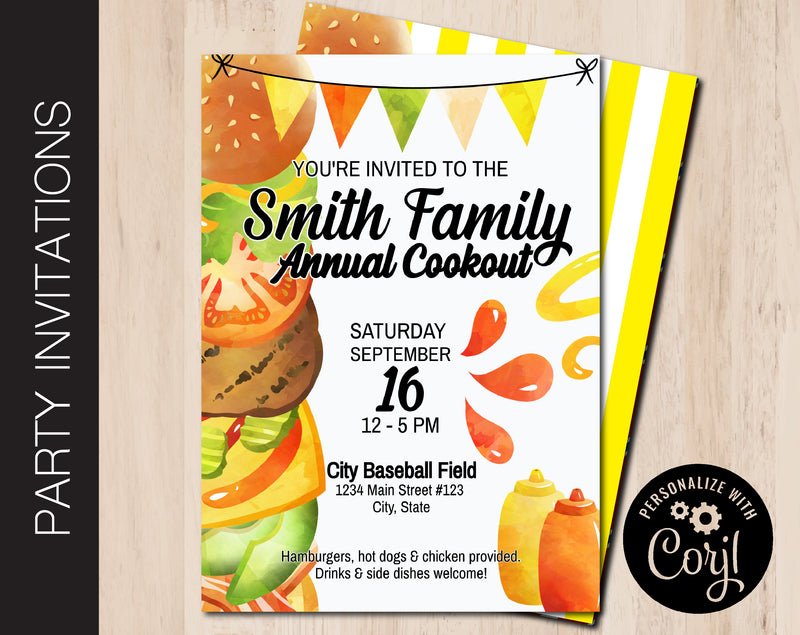 Editable Cookout Invitation