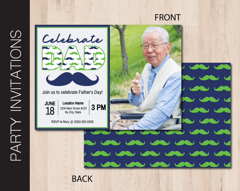 Editable Father's Day Party Invitation with Photo