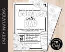 Editable Color Me Donuts with Dad Party Invitation