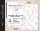 Editable Color Me Donuts with Dad Party Invitation