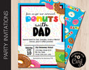Editable Donuts with Dad Party Invitation