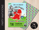 Editable Little Dragon Birthday Party Invitation