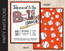 Editable Orange & Blue Baseball Tailgate Party Invitation