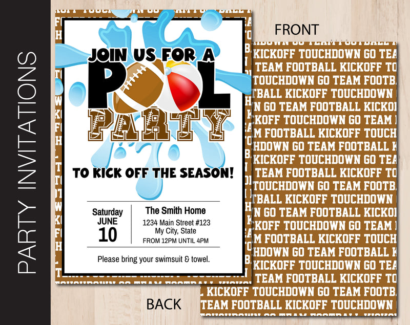 Editable Football Pool Party Invitation