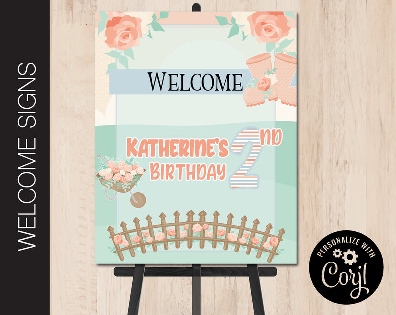 Growing Fast Birthday Party Welcome Sign (B220)