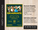 Editable Graduation Party Invitation (Choose School Color with Gold Accent)