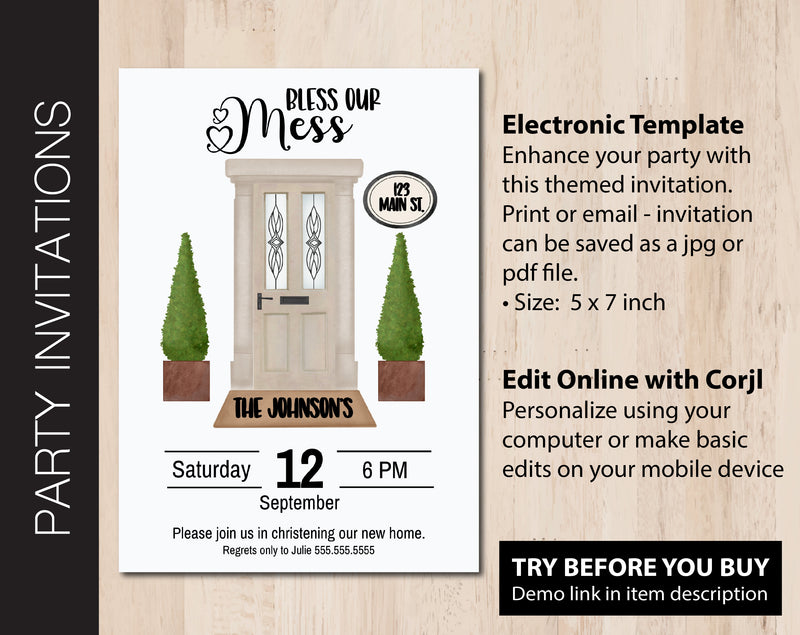 Editable House Warming Party Invitation