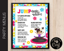Jump Tumble & Play Birthday Party Menus (B249)