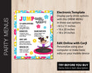 Jump Tumble & Play Birthday Party Menus (B249)