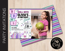 Editable Bowling Themed Party Invitation with Photo