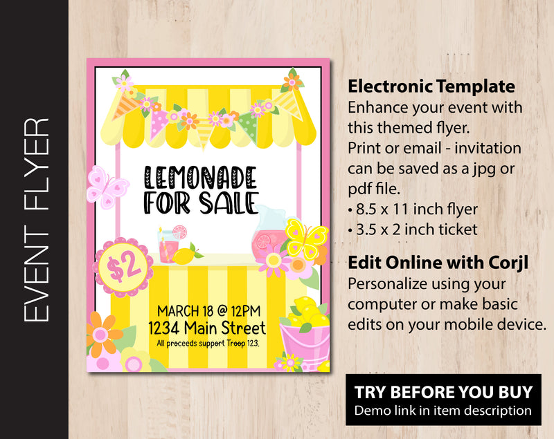 Lemonade Stand Event Flyer (F050)