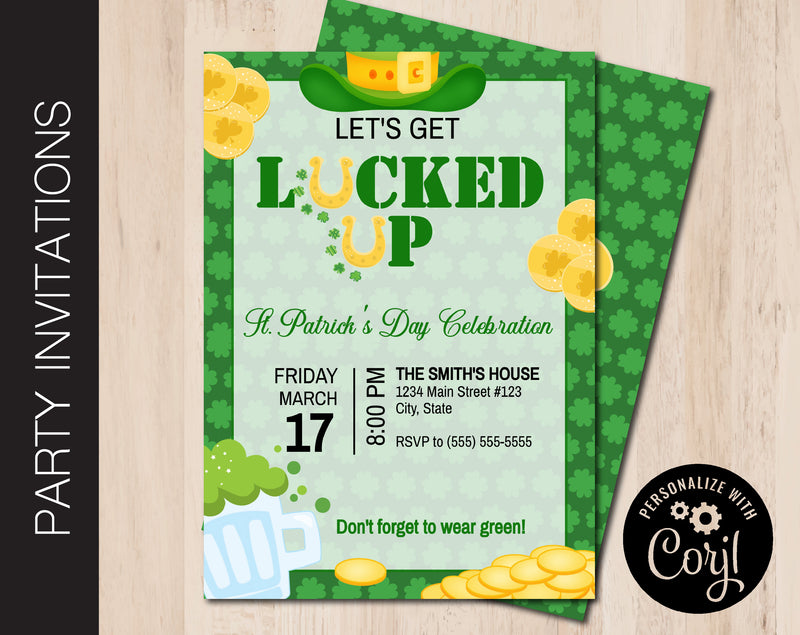 Editable Irish Themed Party Invitation