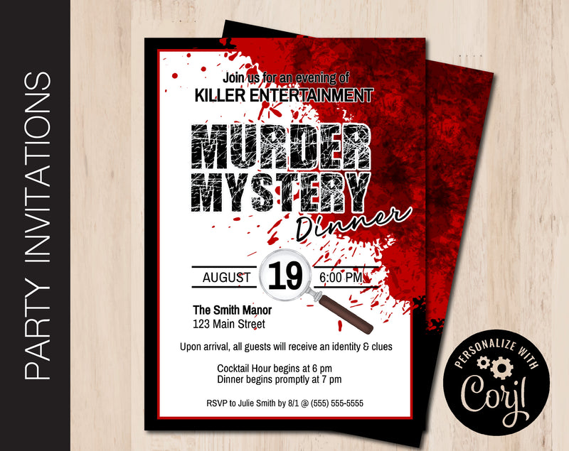 Murder Mystery Party Invitation