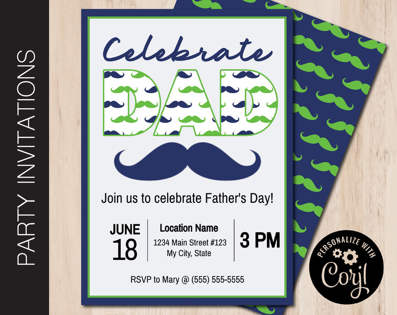 Editable Father's Day Brunch Invitation