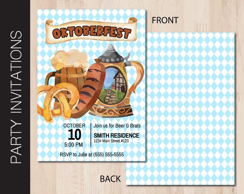 Editable Oktoberfest Themed Party Invitation