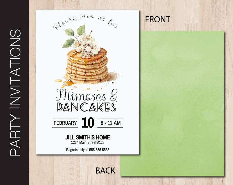 Editable Pancake Themed Party Invitation