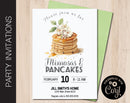 Editable Pancake Themed Party Invitation