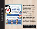 Winter Penguin Themed Parents Night Out Flyer (F075)