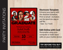 Editable Graduation Party Invitation (Choose School Color with Black Accent)