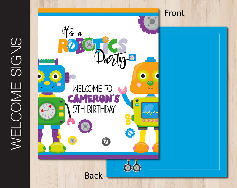 Robotics Birthday Party Welcome Sign (B261)