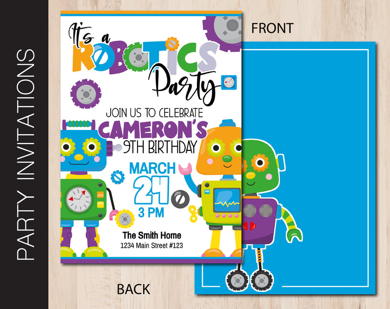 Robotics Birthday Party Invitation (B261)