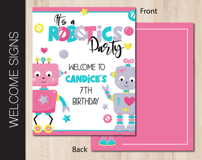 Robotics Birthday Party Welcome Sign (B258)
