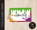 Slime Birthday Party Food & Name Cards (B215)