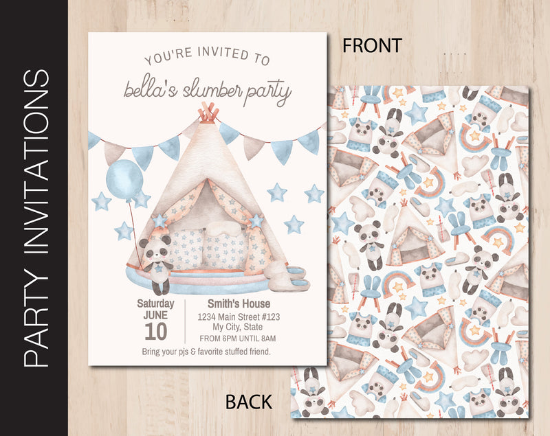 Editable Sleep Over Party Invitation