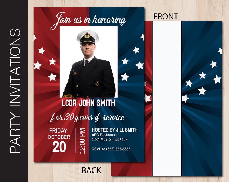 Editable Service Member Retirement Party Invitation