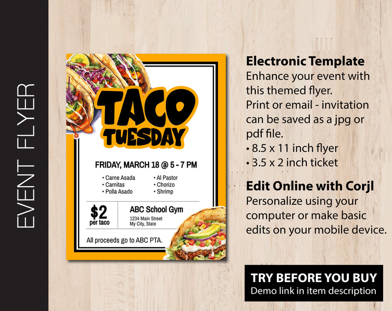 Taco Tuesday Event Flyer (F044)