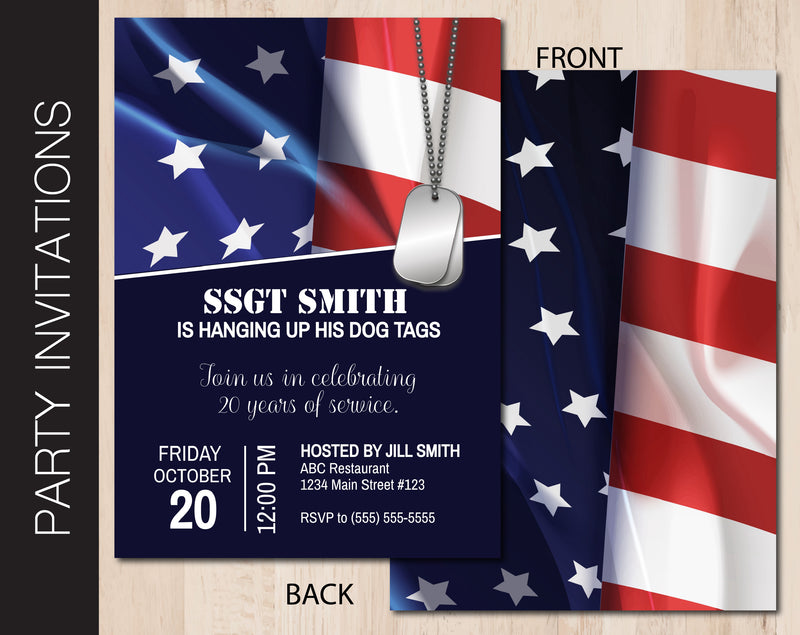 Editable Service Member Retirement Party Invitation