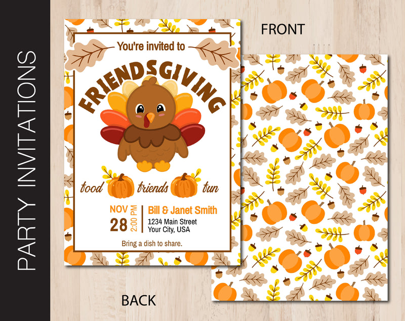 Editable Friendsgiving Dinner Invitation