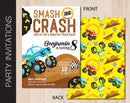 Editable Monster Truck Themed Party Invitation