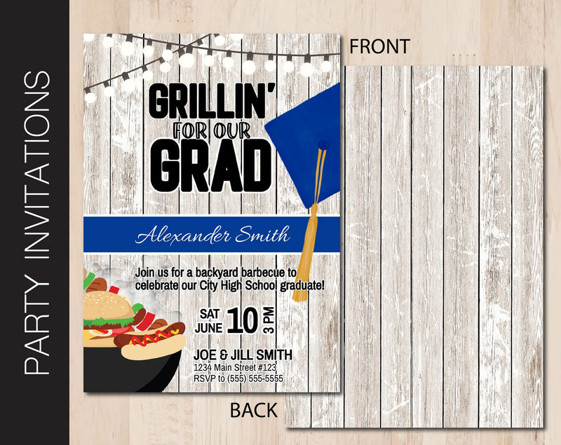 Editable Graduation Party Invitation in 7 Cap Colors