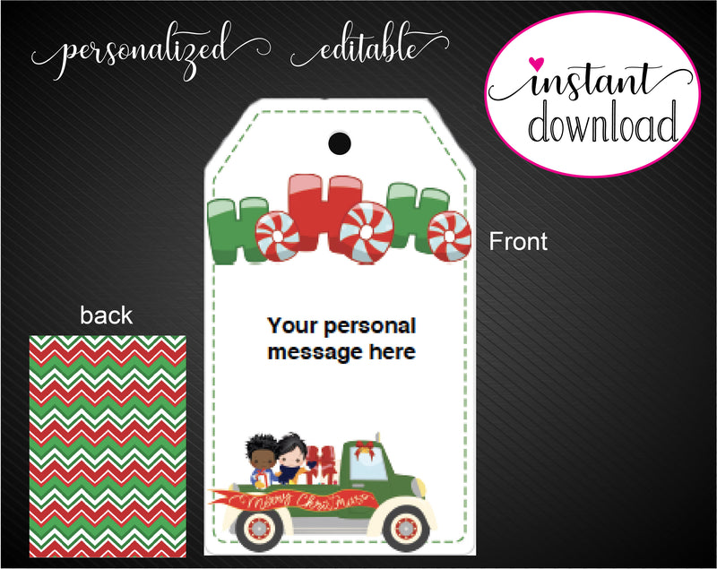 Printable Drive-By Christmas Themed Gift Tags - Kaci Bella Designs