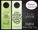 Printable Anytime Personalized Double-Sided Wine Bottle Gift Tags - Kaci Bella Designs