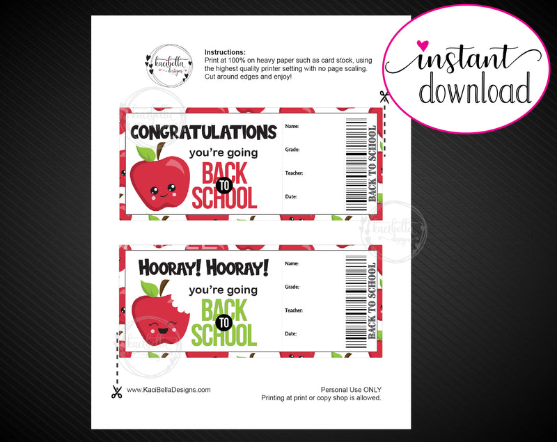 Printable Back-To-School Surprise Return to School and Teacher Reveal - Kaci Bella Designs