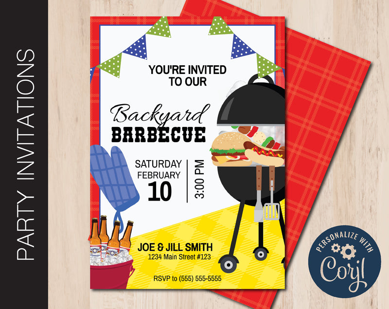 Editable Backyard Barbecue Invitation