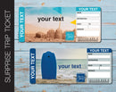 Printable Beach Trip Surprise Gift Reveal Ticket - Kaci Bella Designs