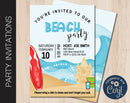 Editable Beach Party Invitation