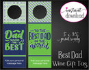 Printable Best Dad Personalized Double-Sided Wine Bottle Gift Tags - Kaci Bella Designs
