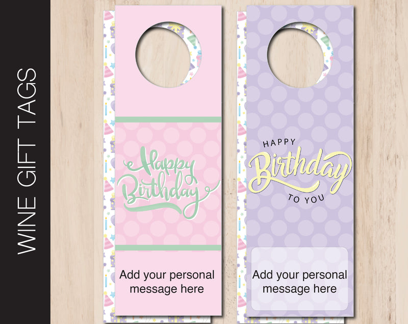 Printable Congratulations Personalized Double-Sided Wine Bottle Gift Tags - Kaci Bella Designs